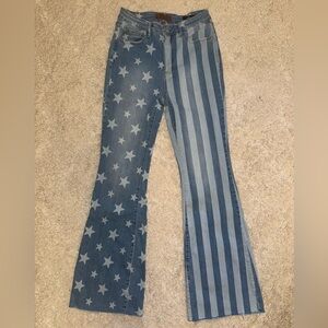 NWOT - Judy Blue Stars and Stripes Flare Jeans 7/28